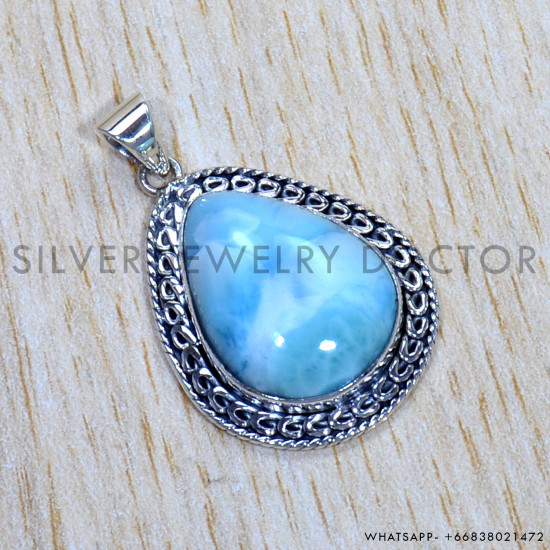 Larimar 925 Sterling Silver Pendant (SJWP-842) Larimar 925 Sterling Silver Pendant (SJWP-842)