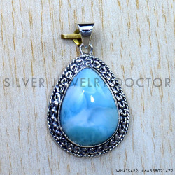 Larimar 925 Sterling Silver Pendant (SJWP-842)