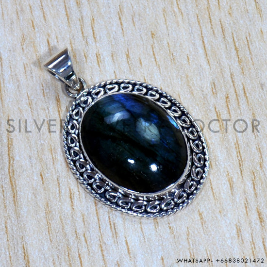 Labradorite 925 Sterling Silver Pendant (SJWP-848)