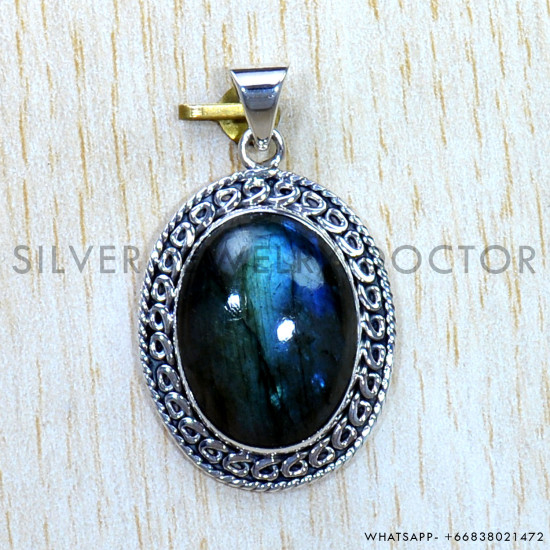 Labradorite 925 Sterling Silver Pendant (SJWP-848)