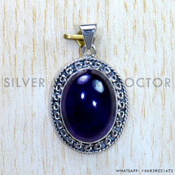 Amethyst 925 Sterling Silver Pendant (SJWP-849)