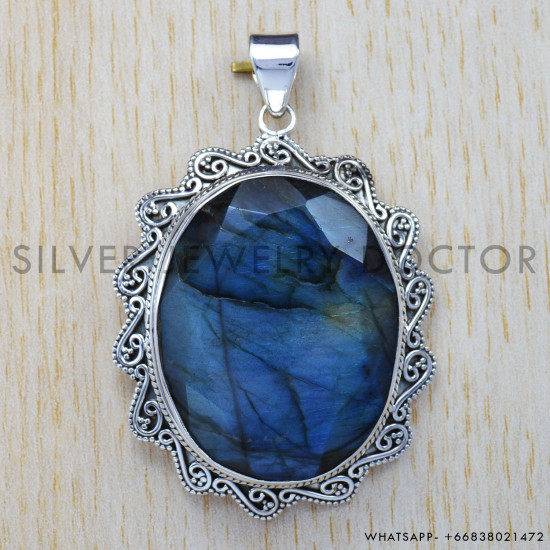 Labradorite 925 Sterling Silver Pendant (SJWP-85) Labradorite 925 Sterling Silver Pendant (SJWP-85)