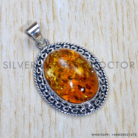 Amber 925 Sterling Silver Pendant (SJWP-850) Amber 925 Sterling Silver Pendant (SJWP-850)