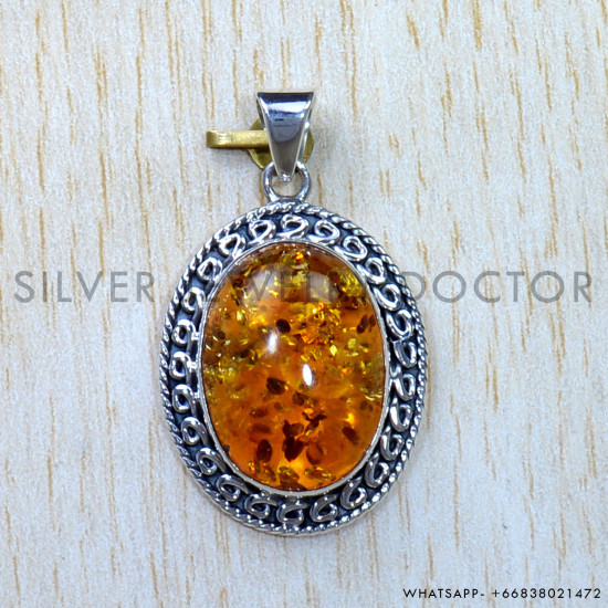 Amber 925 Sterling Silver Pendant (SJWP-850) Amber 925 Sterling Silver Pendant (SJWP-850)