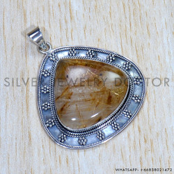 Golen Rutile 925 Sterling Silver Pendant (SJWP-853) Golen Rutile 925 Sterling Silver Pendant (SJWP-853)