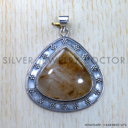 Golen Rutile 925 Sterling Silver Pendant (SJWP-853)