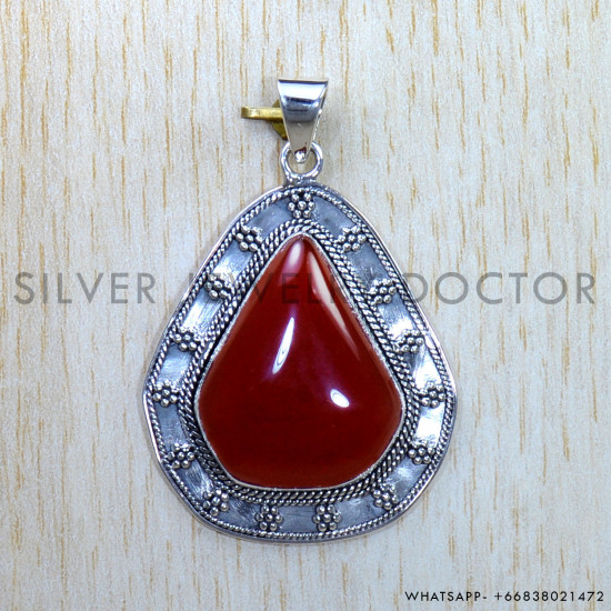 Carnelian 925 Sterling Silver Pendant (SJWP-856) Carnelian 925 Sterling Silver Pendant (SJWP-856)