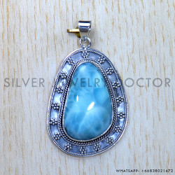 Larimar 925 Sterling Silver Pendant (SJWP-865)