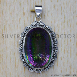 Mystic Topaz 925 Sterling Silver Pendant (SJWP-87)