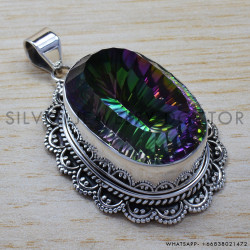 Mystic Topaz 925 Sterling Silver Pendant (SJWP-87)