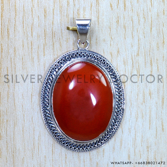 Carnelian 925 Sterling Silver Pendant (SJWP-874) Carnelian 925 Sterling Silver Pendant (SJWP-874)