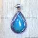 Blue Chacedony 925 Sterling Silver Pendant (SJWP-875) Blue Chacedony 925 Sterling Silver Pendant (SJWP-875)