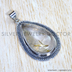 Golen Rutile 925 Sterling Silver Pendant (SJWP-876) Golen Rutile 925 Sterling Silver Pendant (SJWP-876)