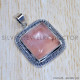 Rose Quartz 925 Sterling Silver Pendant (SJWP-880)