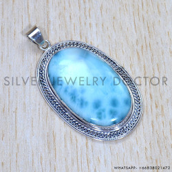 Larimar 925 Sterling Silver Pendant (SJWP-882) Larimar 925 Sterling Silver Pendant (SJWP-882)