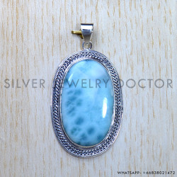 Larimar 925 Sterling Silver Pendant (SJWP-882)