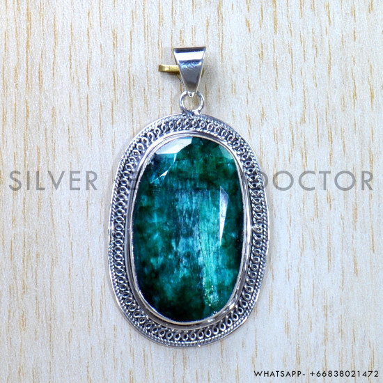 Emerald 925 Sterling Silver Pendant (SJWP-883) Emerald 925 Sterling Silver Pendant (SJWP-883)