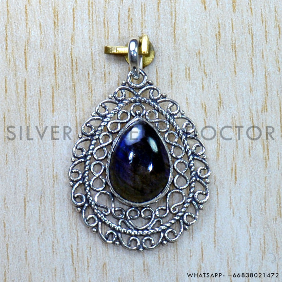 Labradorite 925 Sterling Silver Pendant (SJWP-887) Labradorite 925 Sterling Silver Pendant (SJWP-887)