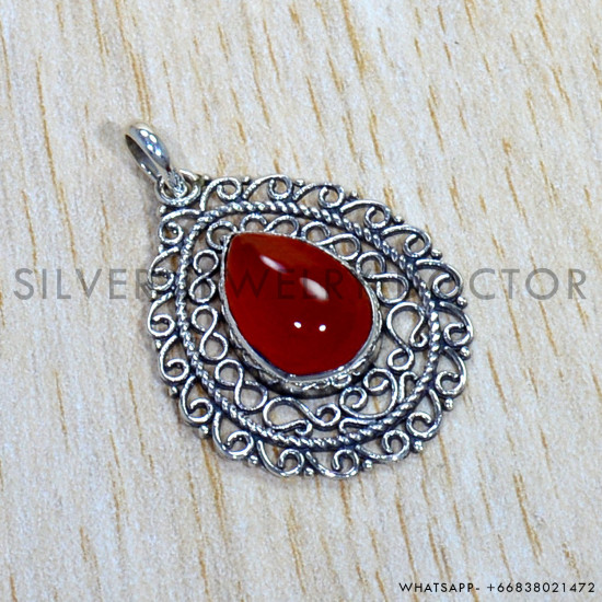 Carnelian 925 Sterling Silver Pendant (SJWP-888) Carnelian 925 Sterling Silver Pendant (SJWP-888)