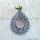Rose Quartz 925 Sterling Silver Pendant (SJWP-889) Rose Quartz 925 Sterling Silver Pendant (SJWP-889)