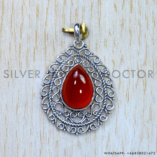Carnelian 925 Sterling Silver Pendant (SJWP-892)