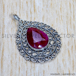 Ruby 925 Sterling Silver Pendant (SJWP-896)