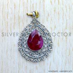 Ruby 925 Sterling Silver Pendant (SJWP-896)