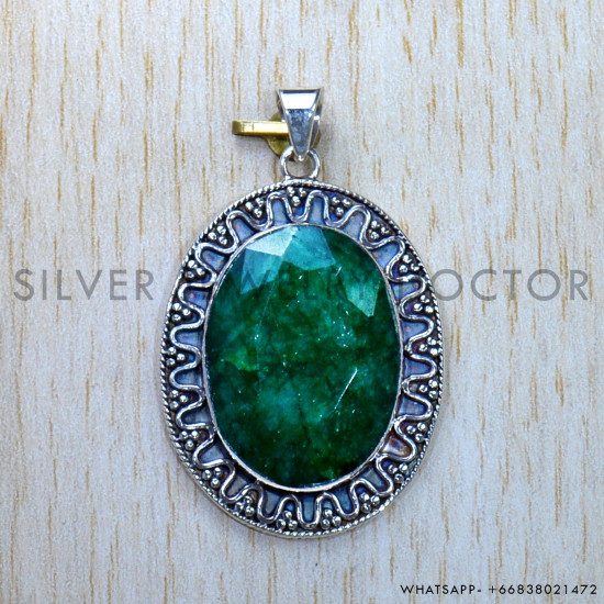 Emerald 925 Sterling Silver Pendant (SJWP-899) Emerald 925 Sterling Silver Pendant (SJWP-899)