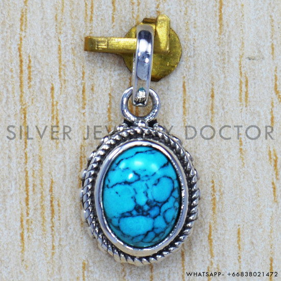 Turquoise 925 Sterling Silver Pendant (SJWP-90) Turquoise 925 Sterling Silver Pendant (SJWP-90)