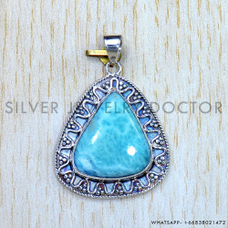 Larimar 925 Sterling Silver Pendant (SJWP-903)