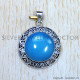 Blue Chacedony 925 Sterling Silver Pendant (SJWP-905) Blue Chacedony 925 Sterling Silver Pendant (SJWP-905)