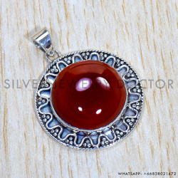 Carnelian 925 Sterling Silver Pendant (SJWP-909)