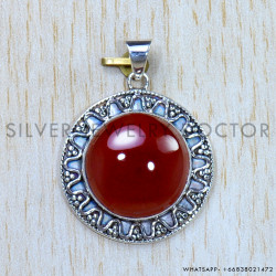 Carnelian 925 Sterling Silver Pendant (SJWP-909)