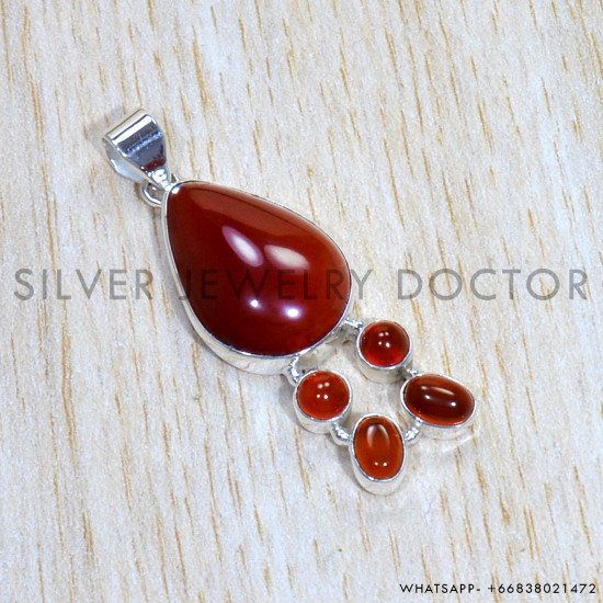 Carnelian 925 Sterling Silver Pendant (SJWP-912) Carnelian 925 Sterling Silver Pendant (SJWP-912)