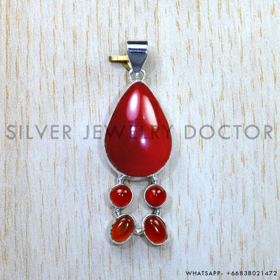 Carnelian 925 Sterling Silver Pendant (SJWP-912) Carnelian 925 Sterling Silver Pendant (SJWP-912)