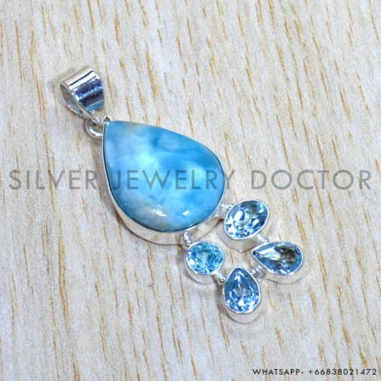 Multi Gemstones 925 Sterling Silver Pendant (SJWP-915) Multi Gemstones 925 Sterling Silver Pendant (SJWP-915)