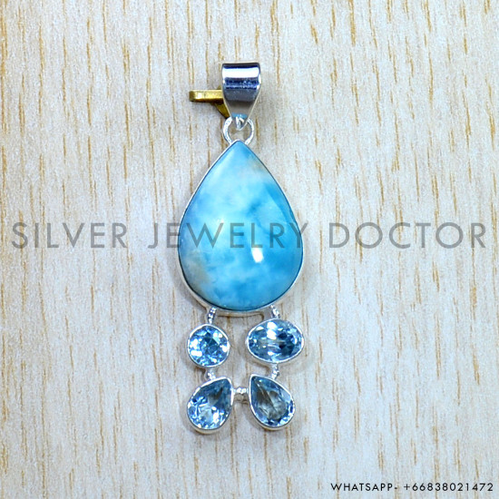 Multi Gemstones 925 Sterling Silver Pendant (SJWP-915) Multi Gemstones 925 Sterling Silver Pendant (SJWP-915)