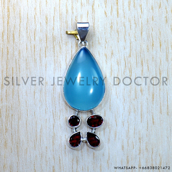 Multi Gemstones 925 Sterling Silver Pendant (SJWP-923) Multi Gemstones 925 Sterling Silver Pendant (SJWP-923)