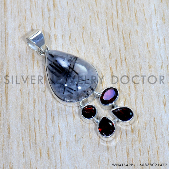 Multi Gemstones 925 Sterling Silver Pendant (SJWP-925) Multi Gemstones 925 Sterling Silver Pendant (SJWP-925)
