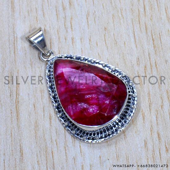 Ruby 925 Sterling Silver Pendant (SJWP-931) Ruby 925 Sterling Silver Pendant (SJWP-931)
