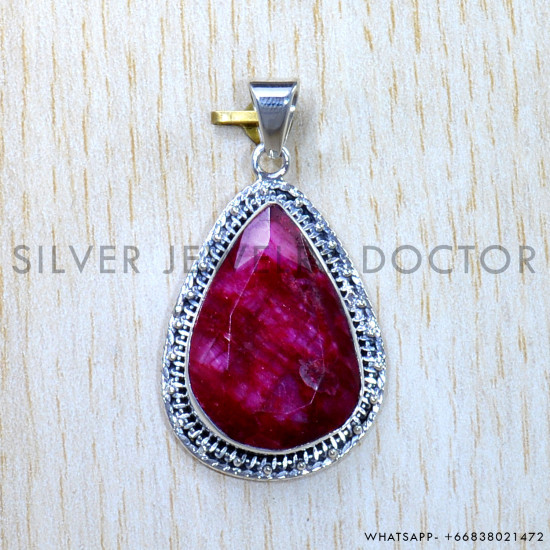 Ruby 925 Sterling Silver Pendant (SJWP-931) Ruby 925 Sterling Silver Pendant (SJWP-931)