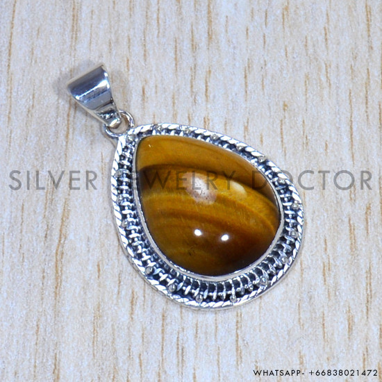 Tiger Eye 925 Sterling Silver Pendant (SJWP-932) Tiger Eye 925 Sterling Silver Pendant (SJWP-932)