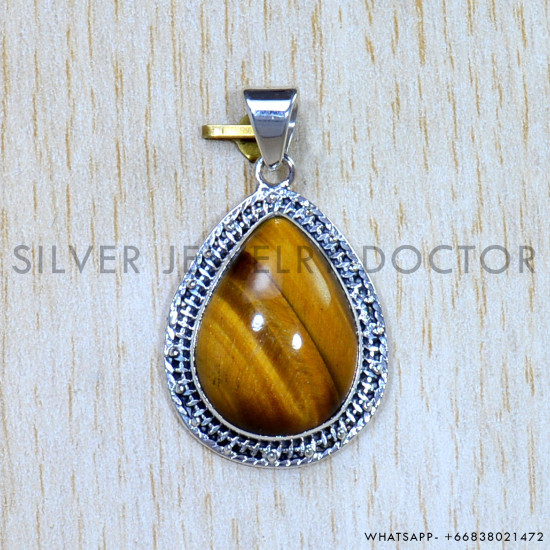 Tiger Eye 925 Sterling Silver Pendant (SJWP-932) Tiger Eye 925 Sterling Silver Pendant (SJWP-932)