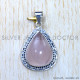 Rose Quartz 925 Sterling Silver Pendant (SJWP-940) Rose Quartz 925 Sterling Silver Pendant (SJWP-940)