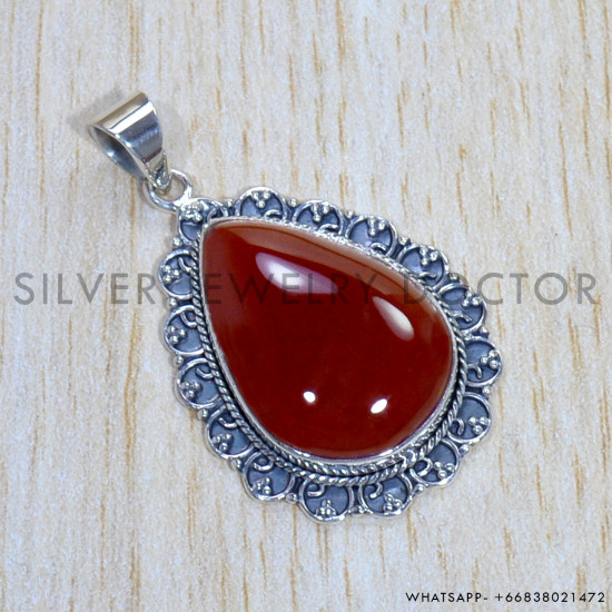 Carnelian 925 Sterling Silver Pendant (SJWP-942) Carnelian 925 Sterling Silver Pendant (SJWP-942)