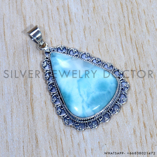 Larimar 925 Sterling Silver Pendant (SJWP-943) Larimar 925 Sterling Silver Pendant (SJWP-943)
