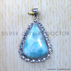 Larimar 925 Sterling Silver Pendant (SJWP-943)
