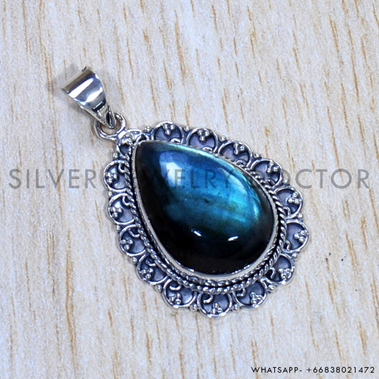 Labradorite 925 Sterling Silver Pendant (SJWP-949) Labradorite 925 Sterling Silver Pendant (SJWP-949)