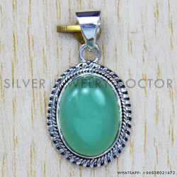 Prehnite 925 Sterling Silver Pendant (SJWP-95) Prehnite 925 Sterling Silver Pendant (SJWP-95)