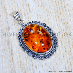 Amber 925 Sterling Silver Pendant (SJWP-950)